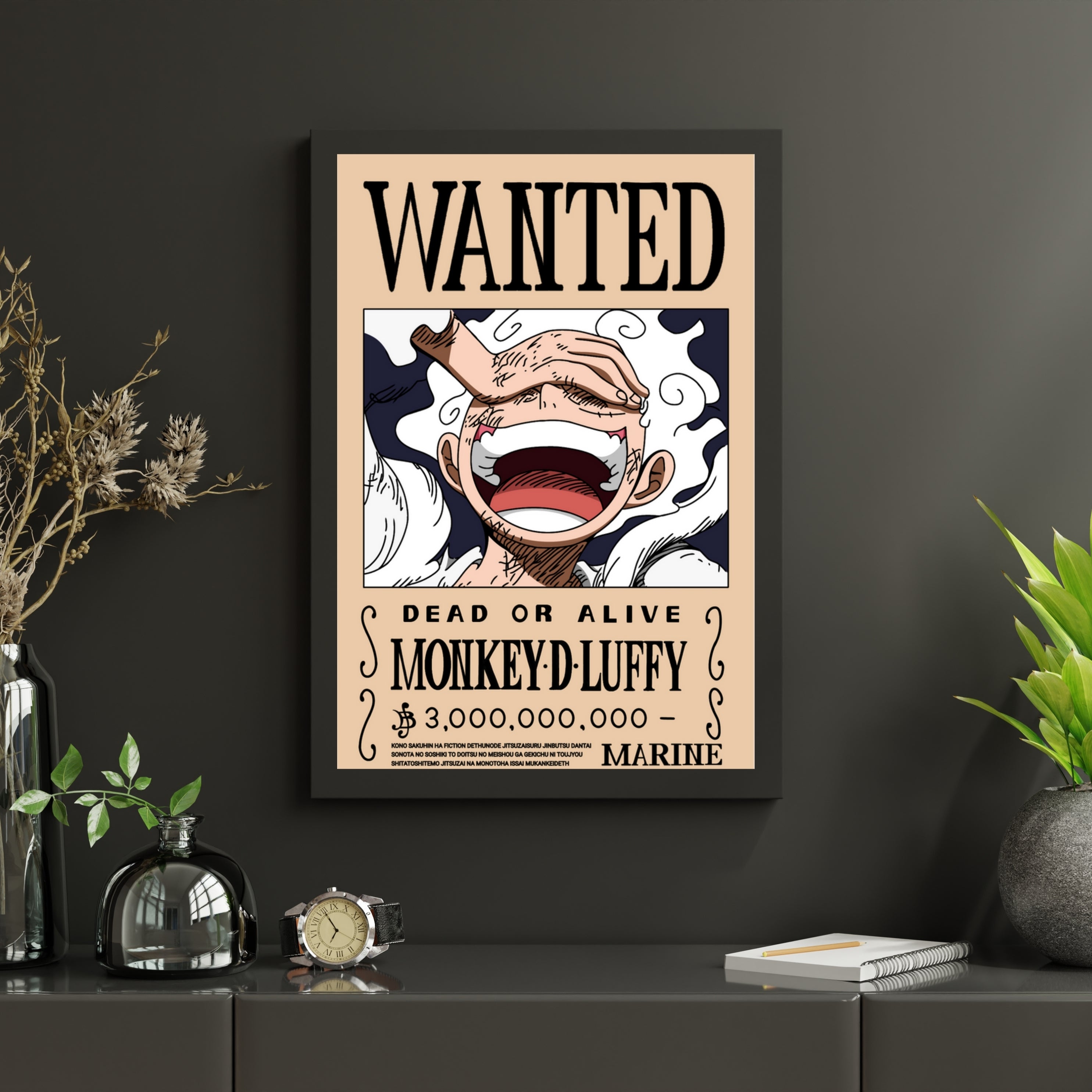 Monkey D. Luffy : WANTED | Poster Frames HD Metal Print | (12 * 8 inch)