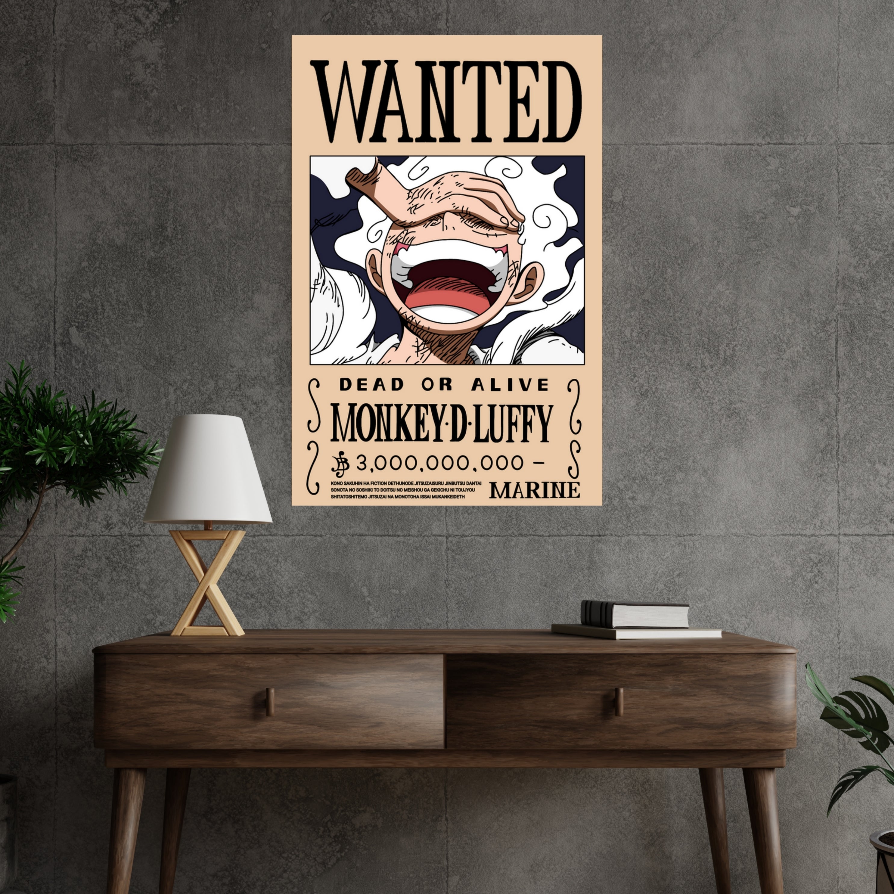 Monkey D. Luffy : WANTED | Poster Frames HD Metal Print | (12 * 8 inch)