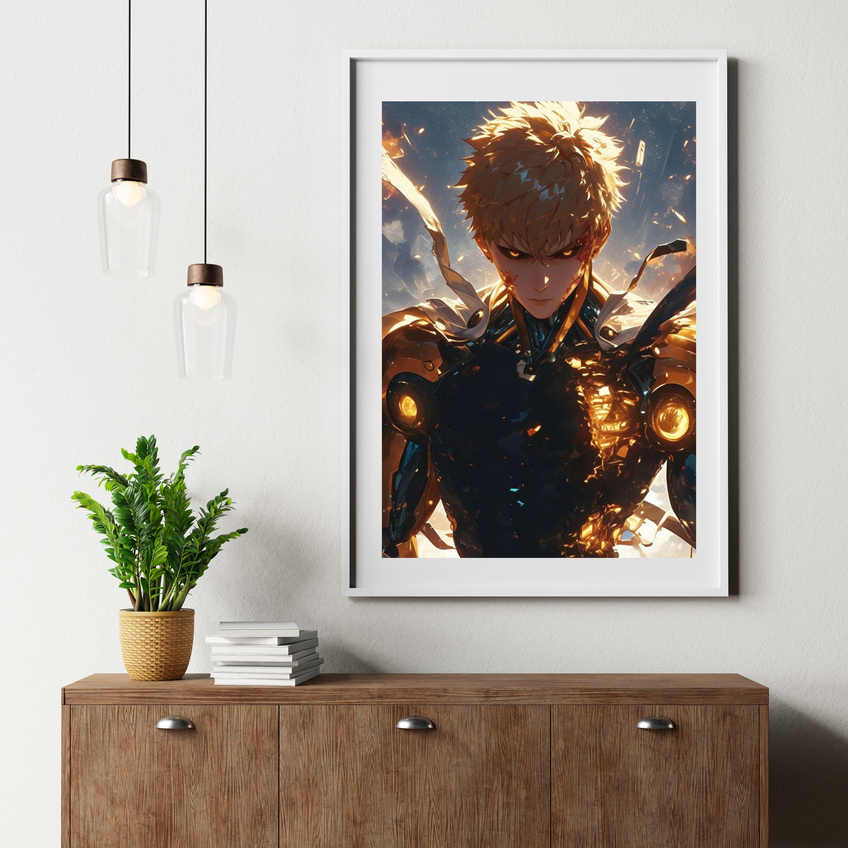 Genos (One-Punch Man)  |  Poster Frames HD Metal Print | A4 (12 * 8 inch)