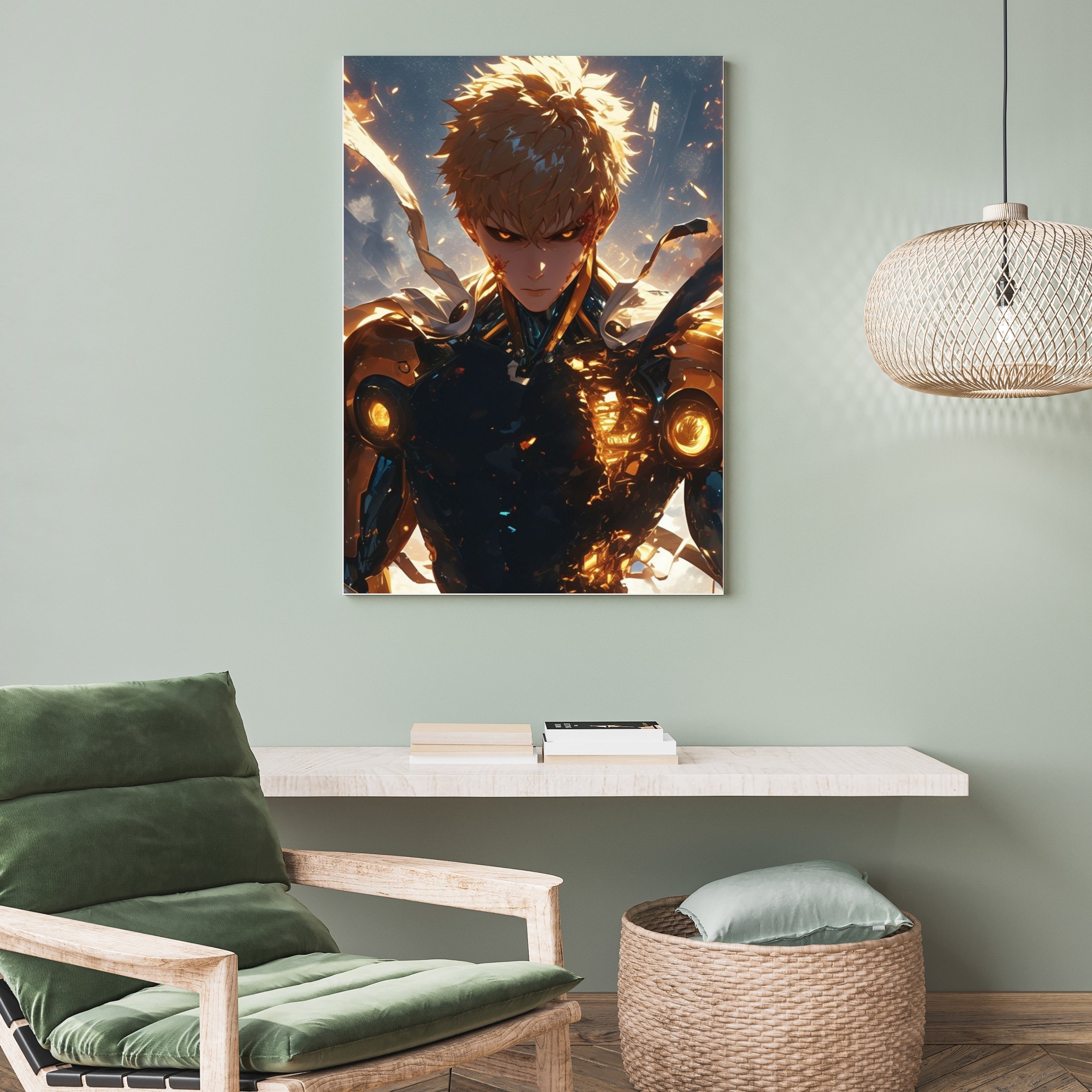 Genos (One-Punch Man)  |  Poster Frames HD Metal Print | A4 (12 * 8 inch)