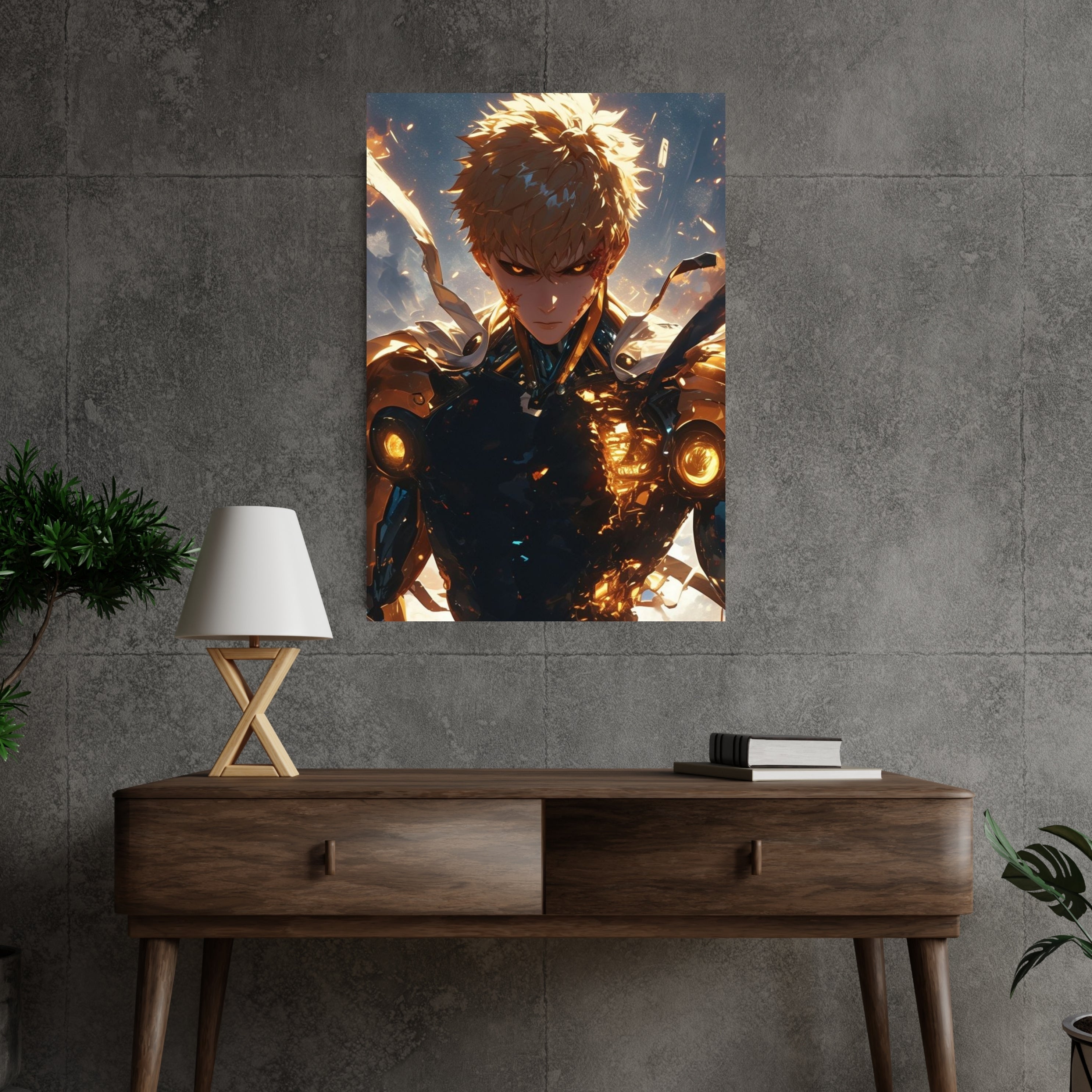 Genos (One-Punch Man)  |  Poster Frames HD Metal Print | A4 (12 * 8 inch)