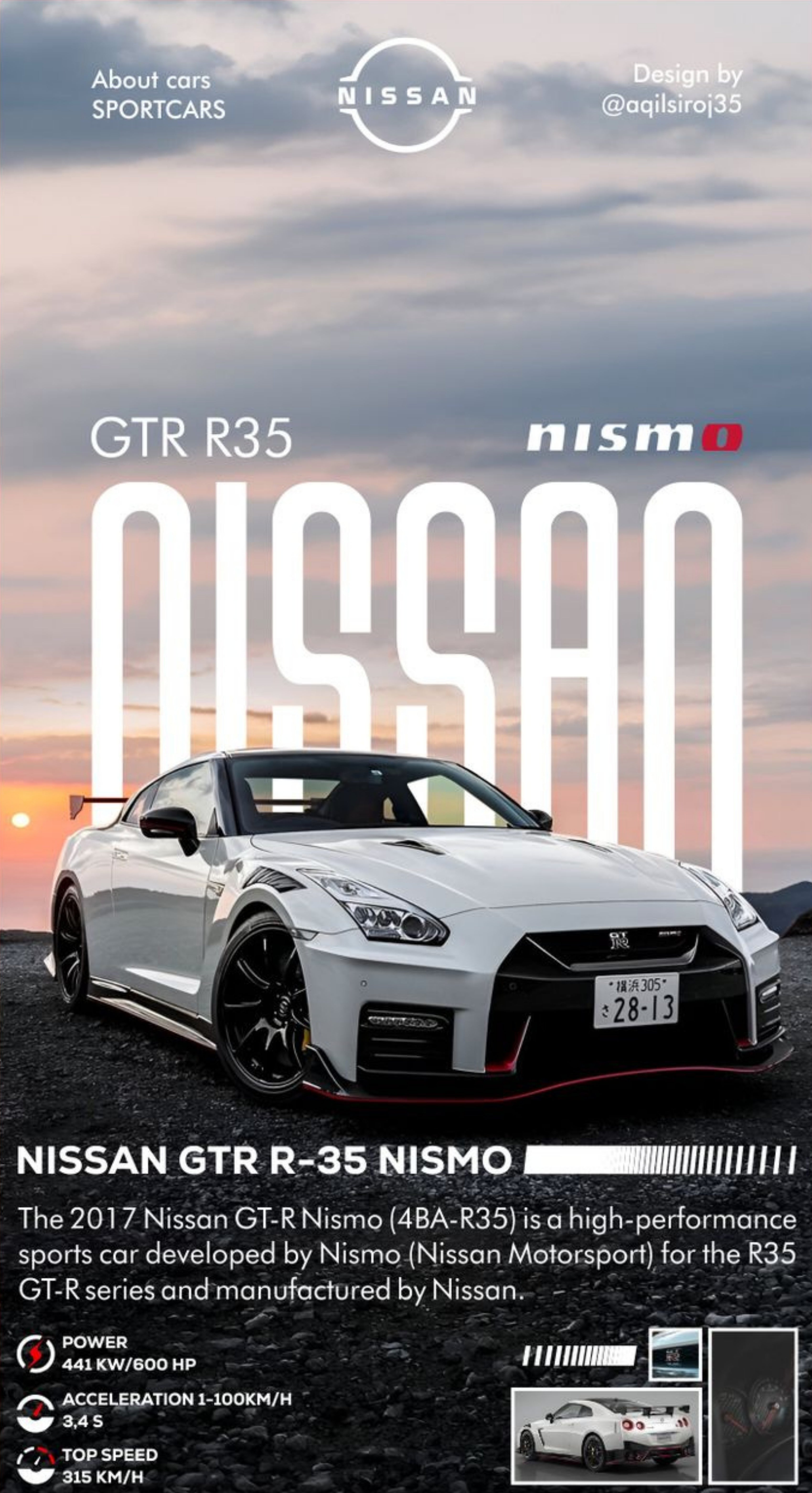 NISSAN GTR35 |  Poster Frames HD Metal Print | (12 * 8 inch)