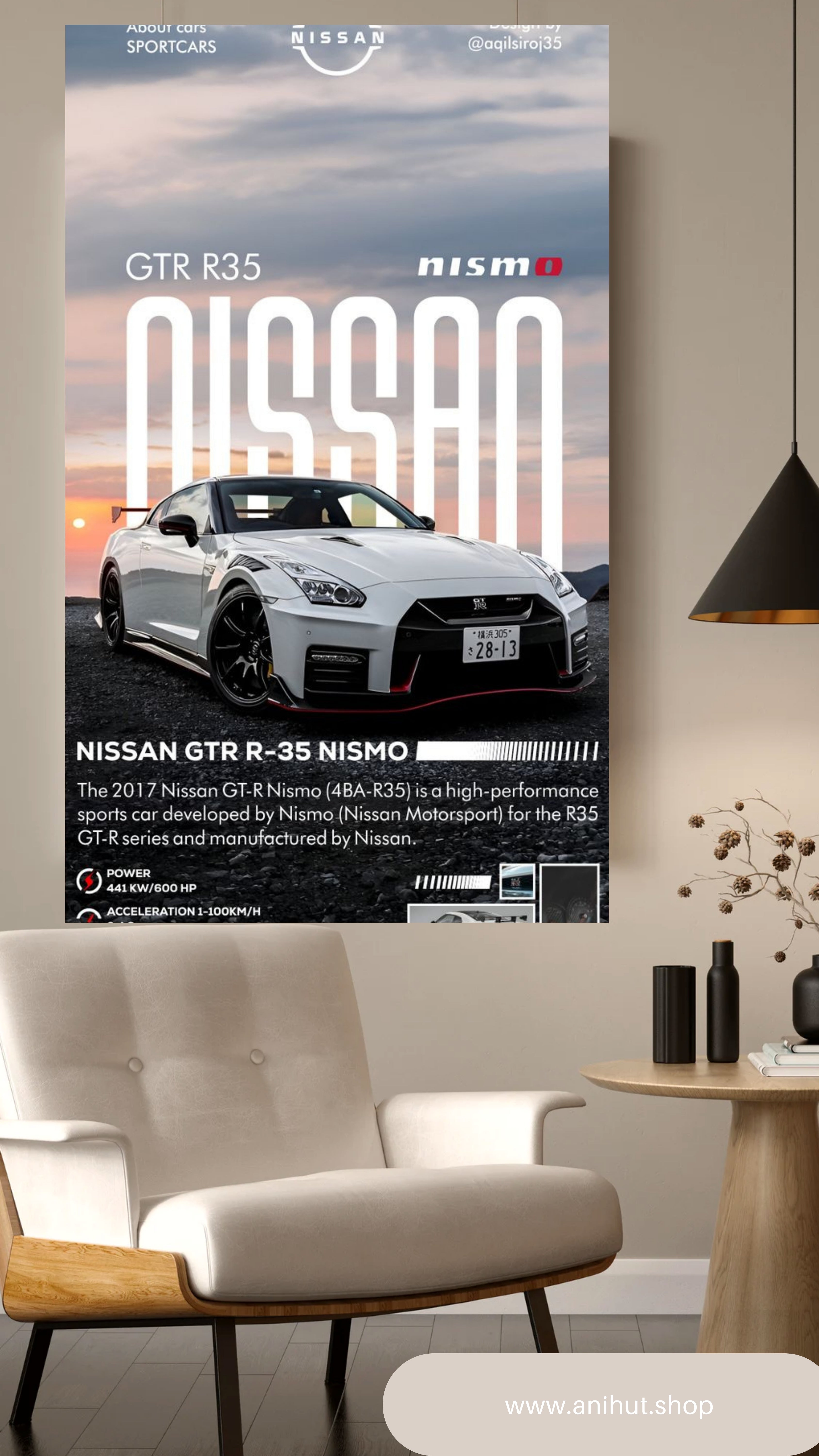 NISSAN GTR35 |  Poster Frames HD Metal Print | (12 * 8 inch)